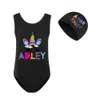 Ensembles de vêtements Adley Girls Swimsuit + Cap Set Swimsuit for Big Girls Massuit de Skis Taille 8 Toddler et Baby Massuit de maillot de bain Ensemble de 1 Poison2405