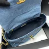 Kovboy Serisi Tasarımcı Çanta Crossbody Bag Büyük omuz çantası moda cüzdanı popüler versiyon denim çanta elmas kafes klasik iki renkli zincir çantalar yüksek kalite