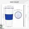 Tasses tasses 20oz russie tasses blanches-bleu voyage tasse portable portable en acier inoxydable café gobelet