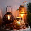 Candle Holders Bamboo Woven Outdoor Gold Large Holder Lamp Table Wedding Centerpieces Vintage Lantern Portavelas Home Decoration AH50CH