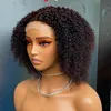 Vonder Malaysian Peruvian Brazilian Natural Black Kinky Curly T 부분 가발 100% Raw Virgin Remy Human Hair 8 인치 판매
