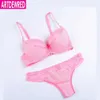 Bras define Artdewred Sexy Lace Bra Conjunto de sutiã listrado e calcinha lingerie roupas íntimas plus size suimates