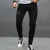 Jeans maschile streetwear uomini eleganti buchi pantaloni slim hip hop maschio pantaloni in denim più taglia 5xl 6xl