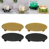 Candlers 4pcs Plaque Gold Black Decorative Pillar Candlestick for LED Wax Candles Party Festival