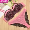 BRAS Sets ArtDewred Luxury Lace 1/2 Tasse Sexy Frauen Dessous Push Up BH Set Big Sye Special Brassiere Sets 34-42 BC Cup Schwarz weiß Y240513