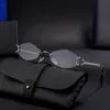 Europa en de Verenigde Staten Rimless Diamond Diamond Sunglasses dames trend zonnebril mode straatfoto essentiële beperkte tijd speciaal aanbod H513-15