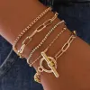 Bracelets de charme 5 PCs/Definir Corrente de Link para Mulheres de Link para Mulheres Meninas Menina de Moda de Moda de Pulseira 2023 Jóias de Drop Delt Dhj8c