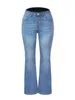 Jeans femminile flare tagliata e allungamento da donna