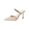 Ladies High 8.5 cm Donne Tambie estive 2024 Sandali in pelle saccheggia di alta pionta a flip-flops flip sliple slip-on wedding party gladiator scarpe gladiator diamante satina taglia 364