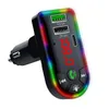F7 CAR MP3 Player Bluetooth Mottagare USB Flash Drive Atmosphere Light Car Mp3 Car Cigarettändare med låda