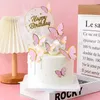 5st ljus Celebrity Paper Butterfly Cake Decoration Creative Baking Golden Stamping Card Insertion Birthday Party Decoration