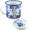 Wine Glasses Camping Mug Blue And White Porcelain Enamel Cup Retro Tea Old Style Coffee Chinese Traditional Drinking Water Travel