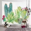 Tapisseries plante mur mur suspendu rétro tropical cactus nordique peinture de tissu de maison fond décora