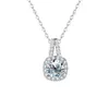 S925 Silver TiffanyJewelry Heart Pendants Mo Sangshi Temperament carré Diamond Pendant collier Collier de chaîne de chaîne Tiktok Live