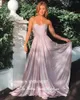 Partykleider erröten rosa trägerloser Abschlussball funkelnder Pailletten einer Linie Mädchen formale Kleid glänzende Abendkleider Prinzessin Besonderer Anlass