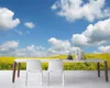 Sfondi Papel de Parede Blue Sky White Nuvole e giallo campo naturale sfondo 3d soggiorno in soggio