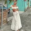 Boho ispirato ispirato da donna sexy ed elegante ricami in pizzo bianco lungo la vita elastica vintage abito vacanza estivo 240426 240426