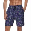 Men's Shorts Bathing Suit Lavender Board Summer Purple And White Casual Beach Man Design Surfing Quick Dry Swimming Trunks