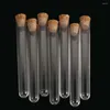 Bouteilles de stockage 20pcs 12x100mm Transparent Laboratoire Transparent tubes à essai en plastique avec bouchons de bouchons