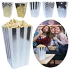 Ta ut containrar 10st papper Popcorn Boxar Gold Silver Mini Cookie Wrapping Bilde Theatre Decor Carnival Circus Party Bowl