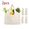 Aufbewahrungstaschen 2PCS2024 Supermarkt Einkaufstasche Canvas -Tasche tragbares reines Baumwollfalt umweltfreundlich