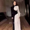 2024 Весна Новый круглый цветовой блок с длинным рукавом Slim Fit Plare Designer Designer Maxi платье длинные рукава Длинные юбки для женского дизайнера 36A0