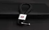 Flätad läderbil Badge Key Ring Rope Woven Keychain Charm Auto Key Chain för Ford Benz Audi BMW Fiat Peugeot Mini5506869
