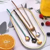 Drinking Straws Cherry Blossoms Tea Yerba Mate Straw Stainless Steel Gourd Bombilla Filter Spoon Coffee Stirring Spoons