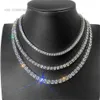 Hip Hop 16 '' - 24 '' Collier plaqué or blanc avec 3 mm 0,1ct VVS Moisanite Diamond Diamond Chain Tennis Bijoux