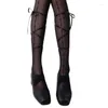 Donne calze JK Sheer Talls Ribbon Bowknot Silk Sintyhose Stockings