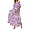 Sukienki swobodne Długa sukienka Latarna z drukowanym dużym rąbkiem do handlu zagranicznego Amazon Women's Clothing