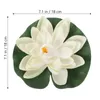 Flores decorativas 5pcs folhas flutuantes artificiais Poods de água realistas para o pátio de jardim em casa Patio Pond Aquarium Pool Wedding Party Party