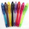 Groothandel 2 op 1 UV Lichte magische onzichtbare pennen Creatieve briefpapier Invisible Ink Pens Plastic markeerstift Marker Pen School Office Pennen