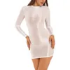 Casual Dresses Womens Glossy Bodycon Dress Long Sleeve Mock Neck Smooth Stretchy Tight Mini Pencil Lingerie Bar Rave Party Clubwear