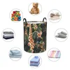 Laundry Bags Waterproof Storage Bag Jungle Giraffe Household Dirty Basket Folding Bucket Clothes Toys Organizer