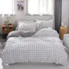 Bedding Sets Denisroom Polka Polka Dot Pattern Bed Linens Lenns White Duvet Conjunto de garotas folhas df85#