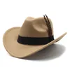 Nouveau chapeau de cowboy mode et Unisexe Solid Jazz Hat avec une décoration en forme de vache Western Cowboy Hat Sorero Hombre