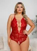 Sexy Set Plus Size Sexy Lingerie Womens Erotic Open Crotch Underwear Pajamas Lace Transparent Dress Sex Clothes Slutty Hot Babydoll T240513