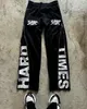 Vintage Hip Hop -dragkedja joggers män lastbyxor y2k punk harajuku rak casual sweatpants goth mode streetwear mens 240511