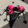 Swimwear Women's 3D Rose Flower Bikini Set Femmes MAINTENANT SEXY SEXY BRA BRA Briefs de plage Brésilien Brésilien