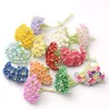 Decorative Flowers 1 Bunch/8 Mini Paper Roses Fake Multicolor Bouquet Wedding Decor Artificial DIY Wreath Accessories