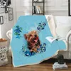 البطانيات plstar cosmos pet dog flower puppy funny plant blanket 3d print sherpa on bed home textiles dreamly-3