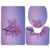 Bath Mats Wild Flower Design Bathroom Mat Set Absorbent Door Carpet Toilet Seat Cover U-shaped Floor Home Decor