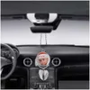 UPS sublimation ailes kechaines décorations pendentifs de Noël blancs Car Pendentif Angel aile miroir suspendu ornements de charme de charme Drop de