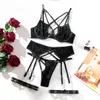 Сексуальный набор Ellolace Leopard Velvet Lingerie Sensual Cross Bra Kit Push Up See Then Outfits Sissy Exotic Sets Fancy Bilizna Q240511
