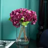 Decorative Flowers Artificial Fake Flower Plants Silk Hydrangea Arrangements Wedding Bouquets Decoration Plastic Home Kitchen Garden Party