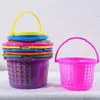 Happy Egg Holiday Decorative Paster Plastic Gift Storage Bucket Panier de cueillette à main