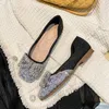 Crystal Bowtie Designer Sapatos planos Sapatos de shinestone Projeto de projéteo de arco de dedo do dedo do pé feminino feminino Sapato de solteiro de solteiro Sapatos casuais confortáveis