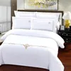 Bedding Sets White Cotton 400 Thread Count Satin El Set Quilt King Embroidery Duvet Cover Bed Linen Flat Sheet Pillow Case