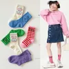 Kids Socks Spring Socks Childrens Pink Green and White Striped Socks for Girls and Boys 2023 Latest Fashion Childrens Cotton Socks d240513